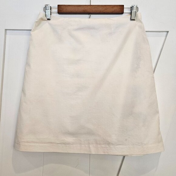 TRINA Turk Tropical Print White A-Line Cotton Skirt Side Zip Size 0 - Picture 4 of 11